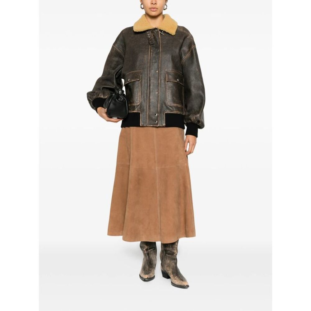 Khaite Brown Jackets - Leather Jackets Women - Picture 4 of 5